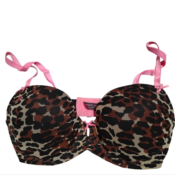 Betsey Johnson Intimates | Cheeta Print Bra with Pink Accents Jewel Tone | 36C - Picture 7 of 7